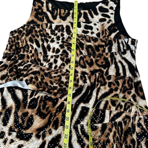 Dressbarn Collection women’s size 1X cheetah print sleeveless cowl neckline top - Picture 7 of 10